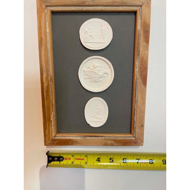 Wax Italian Plaster Intaglios in 1880s Pine Frame For Sale - Image 7 of 7