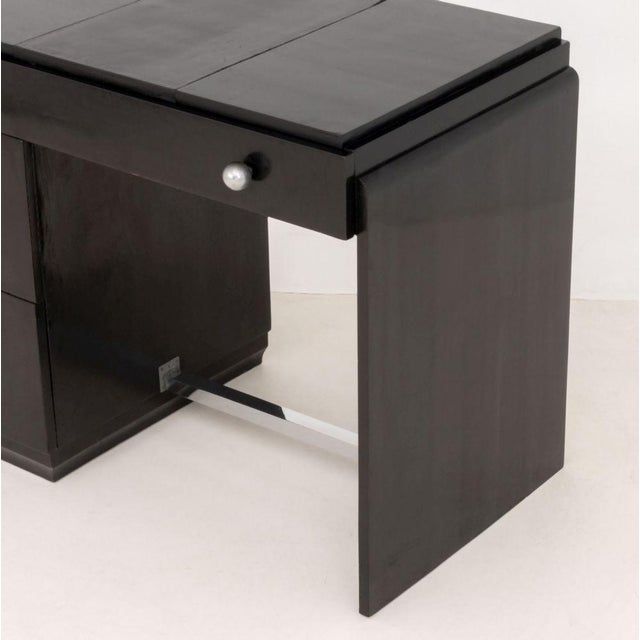 Late 20th Century Art Deco Ebonized Writing Desk For Sale - Image 5 of 8