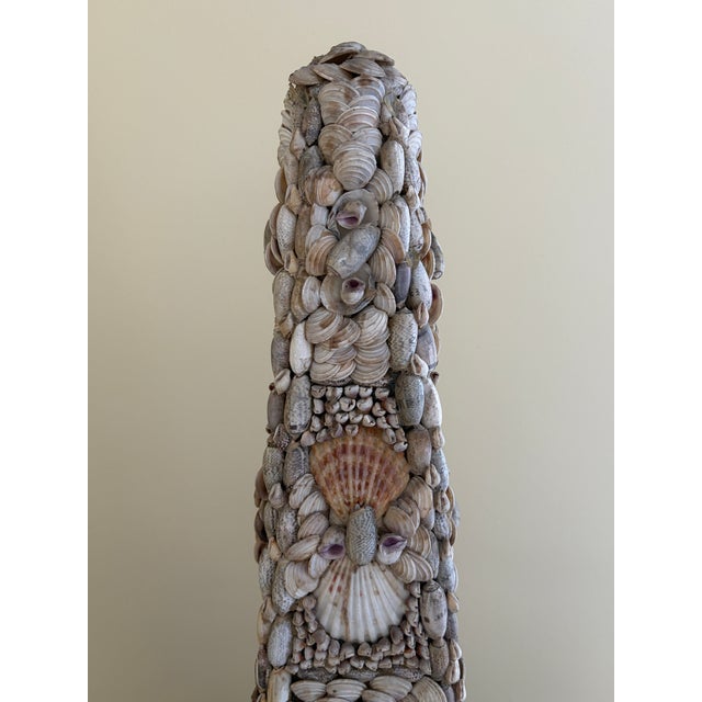 A stunning neoclassical or Grand Tour style coquillage shell encrusted obelisk USA, Late 20th Century Measures: 7.75"W x...