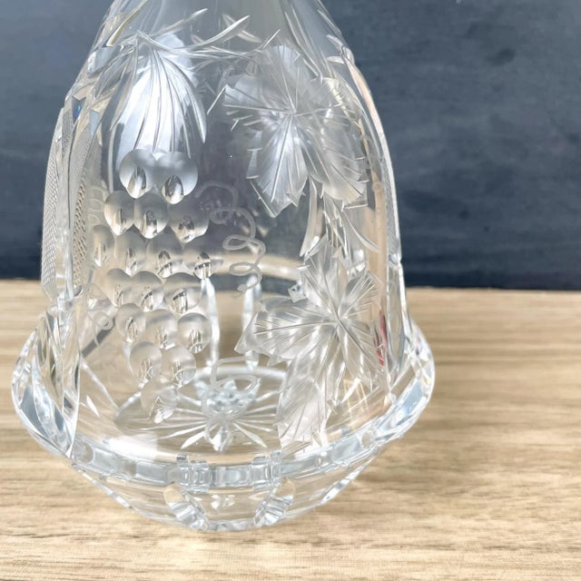 Hollywood Regency 1930s Crystal Decanter With Grapes For Sale - Image 3 of 9