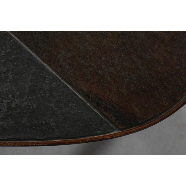 Coffee Table in Dark Stained Oak with Slate Top by Paul Kingma, Denmark, 1980s For Sale - Image 12 of 15