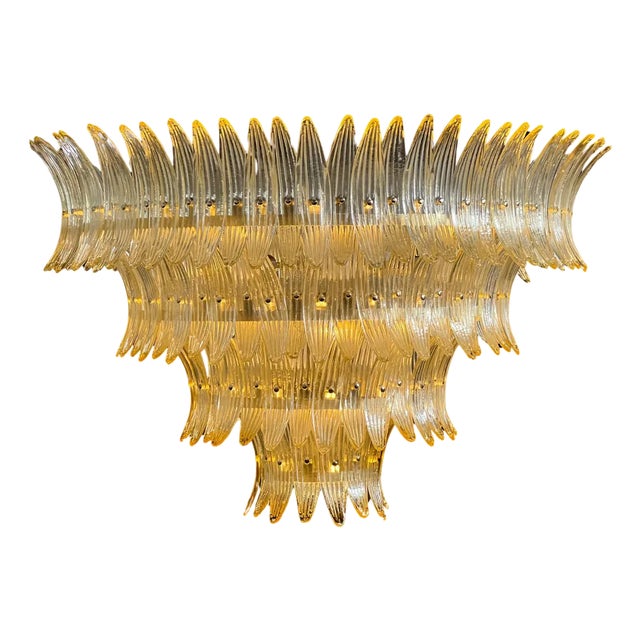 Vintage Italian Palmette Chandelier, Murano, 1990s For Sale