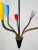 Colorful Mid-Century Brass 5-Arm Sputnik Chandelier, 1950s For Sale - Image 6 of 8