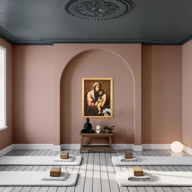 Italian Artist, Virgin with Child, 1720, Oil on Canvas For Sale - Image 3 of 16