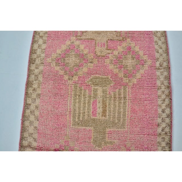 Pink Soft Pink Vintage Runner Rug For Sale - Image 8 of 10