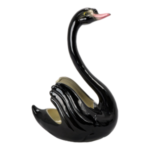 Vintage Maddux California Black Swan Ceramic Planter 1950's