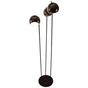 Chrome Ball Adjustable Floor Lamp With Black Base and Stems