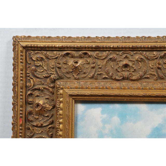 Wood Sant'Agata De' Goti Italian Cityscape Landscape Oil Painting on Canvas 28" For Sale - Image 7 of 10