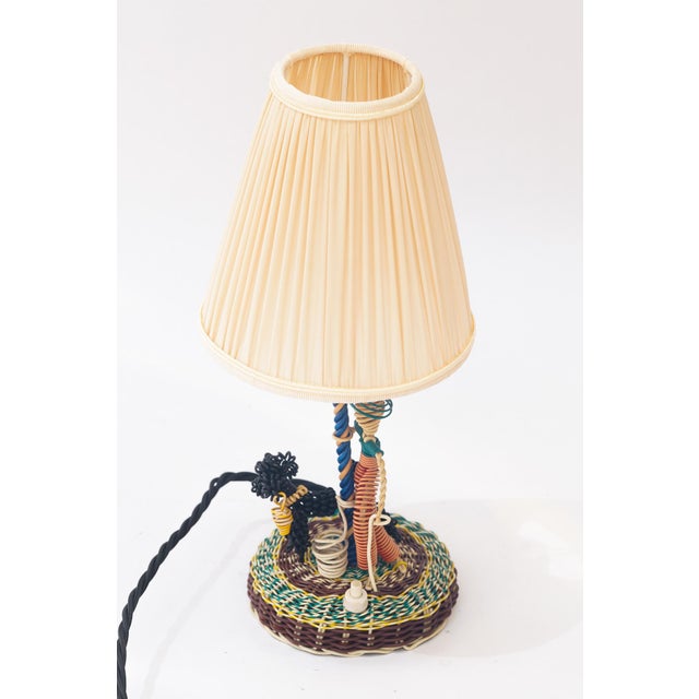Mid-Century Modern Handcrafted Table Lamp in Wire Vienna, 1960s For Sale - Image 3 of 18