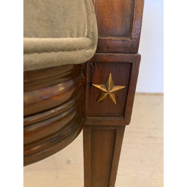 19th Century Mahogany Neoclassical Regency Style Arm Chair With Stars For Sale In Philadelphia - Image 6 of 13