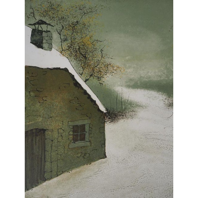 Bernard Charoy, Snowy Landscape, Lithograph For Sale - Image 6 of 8
