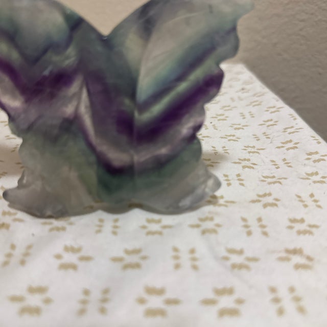 Rainbow Fluorite Butterfly Hand-Carved Made in Brazil For Sale - Image 4 of 4