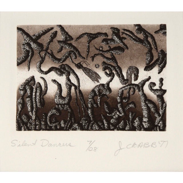 "Silent Dancers" - 1977 Surrealist Lithograph on Paper 1977 surrealist lithograph on paper titled "Silent Dancers" by Jim...
