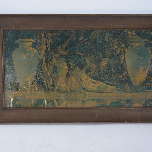 Antique Large Maxfield Parrish Print “Garden Of Allah” Framed, C1920 Measures - 20.75"H x 35.5"W x 1.5"D This is a large...