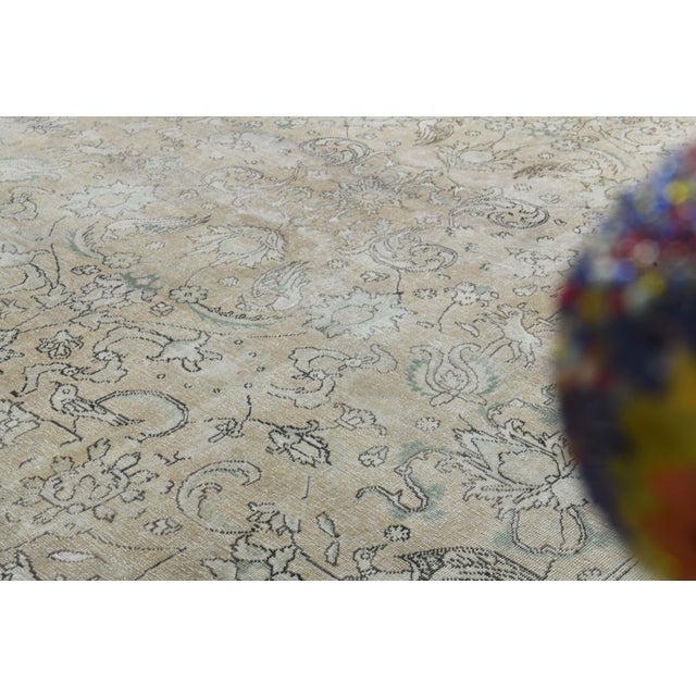 Beige 1970s Vintage Persian Handmade Wool Cotton Beige Area Rug For Sale - Image 8 of 11