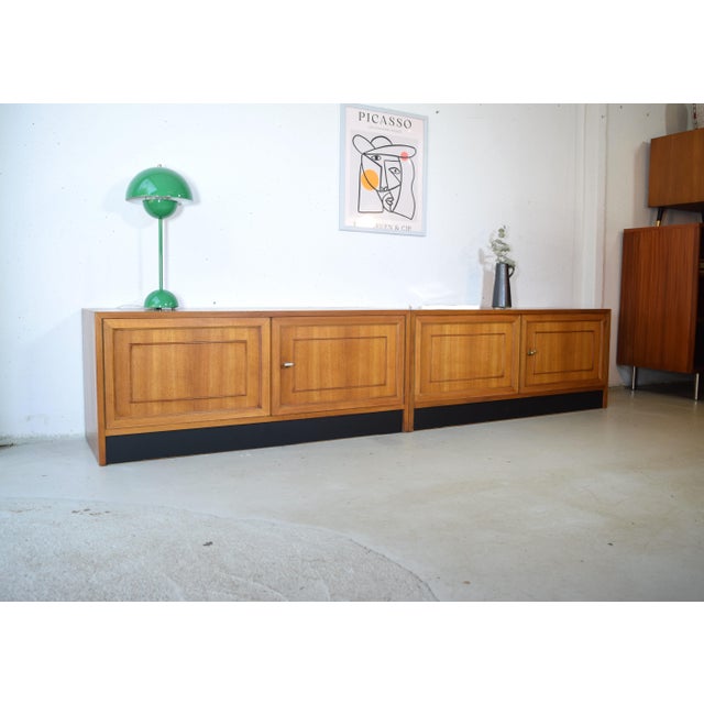 Wood Vintage Sideboard Modular in Walnut, 1960s, Set of 2 For Sale - Image 7 of 8