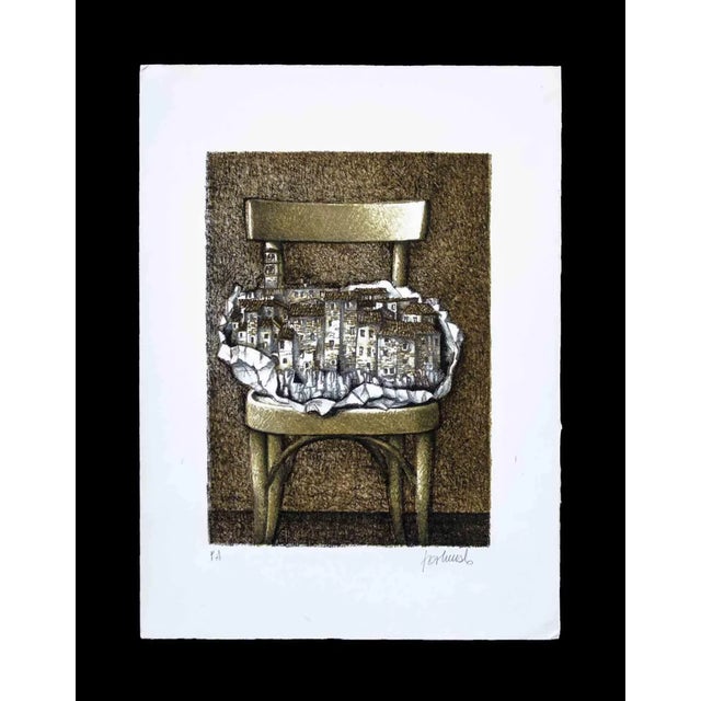 Color lithograph, on Magnani-Pescia paper. Paper size 25cmx35cm, work size 17cmx24cm. Excellent condition, no defects....