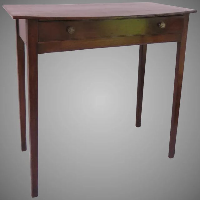 English Bow Front Side Table One Drawer Late 18th Century Early 19th Century For Sale In Denver - Image 6 of 6