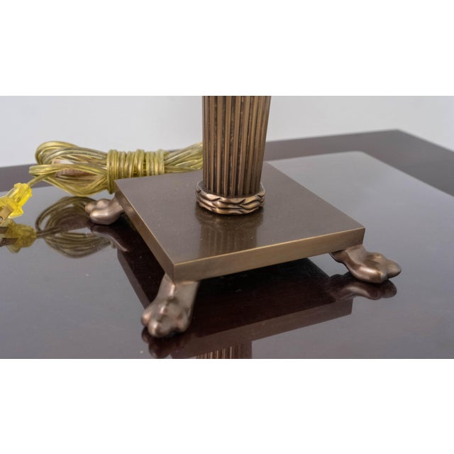 Metal Pair of Chapman Brass Tall Table Lamps - Empire Style For Sale - Image 7 of 13