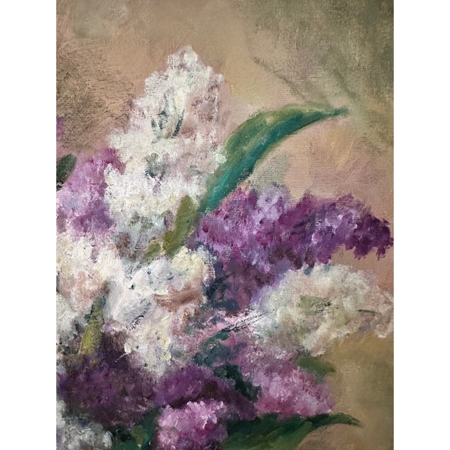 1960s Vintage Flower Still Life in Ornate Frame For Sale - Image 5 of 8