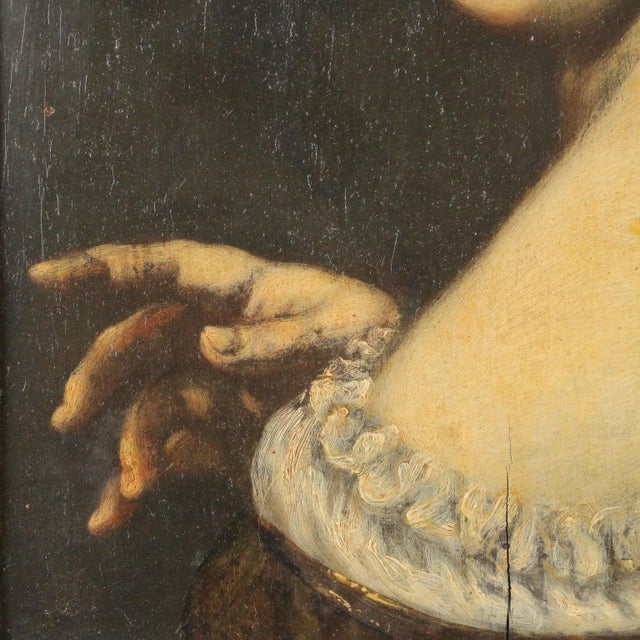Woman Portrait, 19th Century, Oil Painting on Hardboard, Framed For Sale - Image 4 of 8