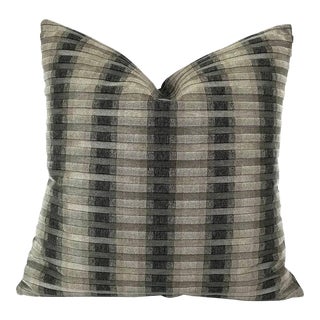 S. Harris Rocket Stripe in the Colorway Platinum Pillow Cover - 20" X 20" For Sale
