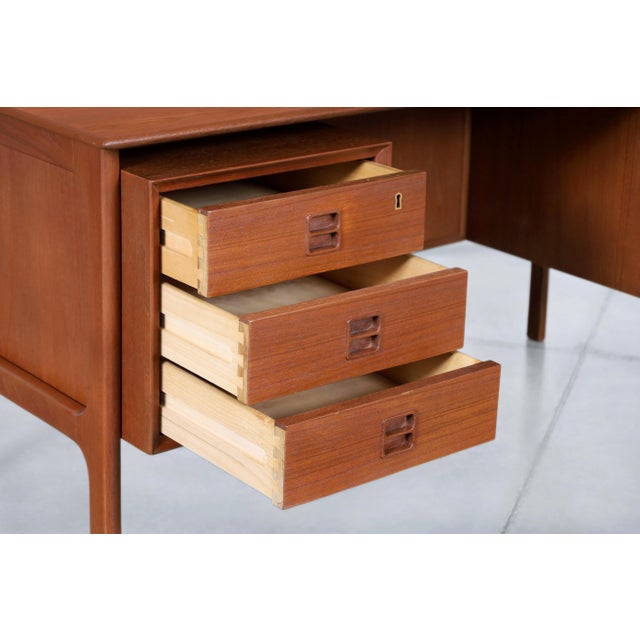 1960s 1960s Danish Modern Teak Desk With Bookcase by Erik Brouer for Brouer Mobelfabrik For Sale - Image 5 of 12