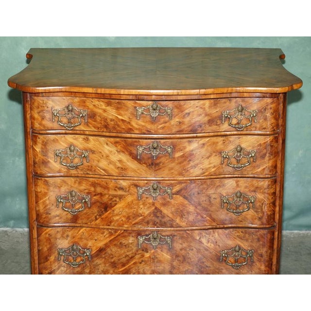 Antique George III Ormolu Mounted Burr Yew Serpentine Commode, 1775 For Sale - Image 12 of 18