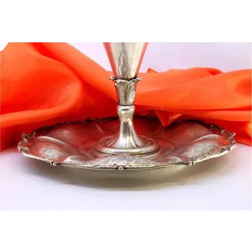 Tall Silver Water Jug with Raised Plate For Sale - Image 4 of 7