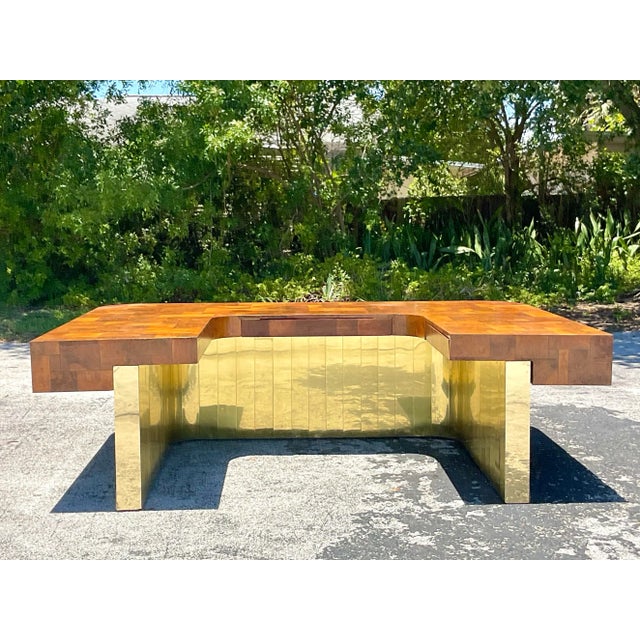 Paul Evans Vintage Boho Paul Evans Cityscape Executive Desk For Sale - Image 4 of 12