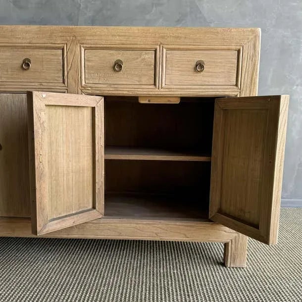 Reclaimed Elm Wood Cabinet For Sale - Image 4 of 6