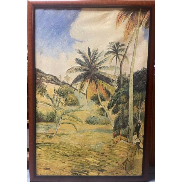 This is a high quality reproduction of Paul Gauguin’s painting, Palm Trees in Martinique (1887). It’s professionally...