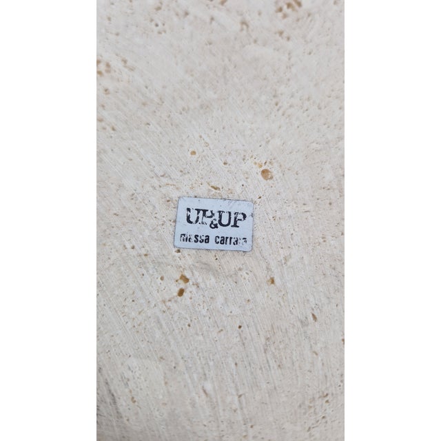 Pocket Emptiers in Turned Travertine from Up & Up, 1970s, Set of 2 For Sale - Image 12 of 18