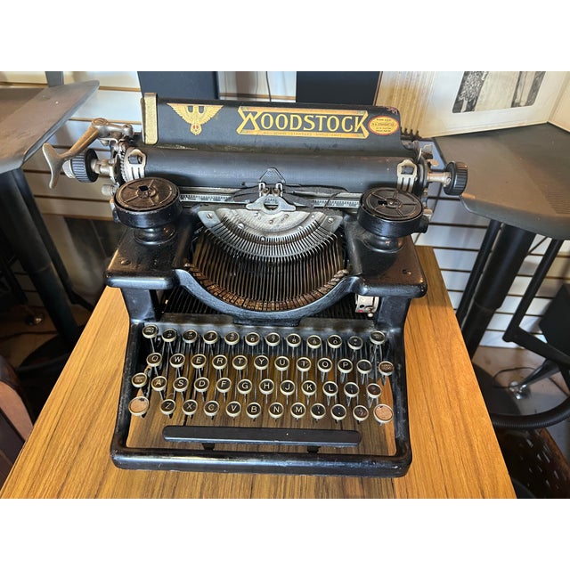 Metal Vintage Woodstock Typewriter For Sale - Image 7 of 9
