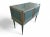 Umberto Mascagni 1950s two-door buffet with internal mirrors, in petrol green and black vinyl, aluminum inserts, set in...