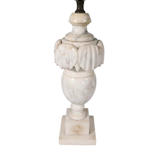 Mid 20th Century Neo Classical Carved Marble Table Lamps - a Pair For Sale - Image 13 of 18