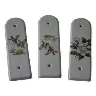 Porcelain Door Finger Plates, 1970s, Set of 3 For Sale