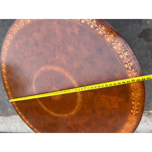 Late 20th Century Vintage George III Style Brass Marquetry Burlwood Breakfast Table For Sale - Image 15 of 17