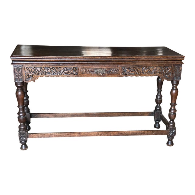 Antique English Console W Drawer 19th Century For Sale