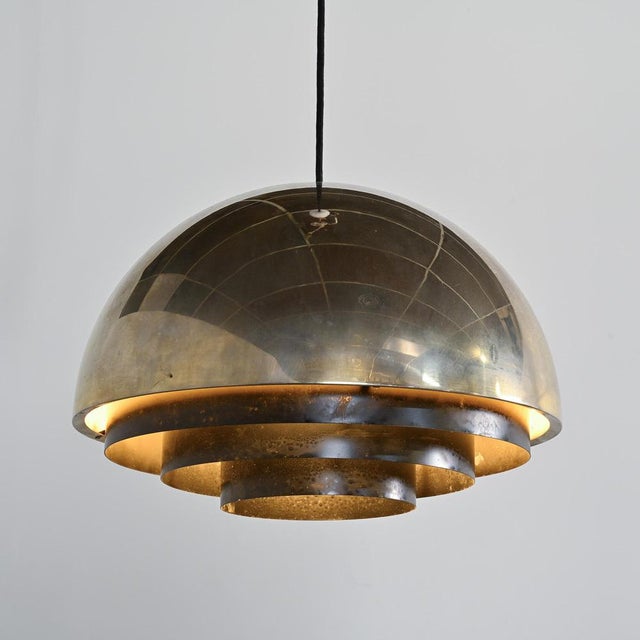 Metal Pendant Lamp by Jo Hammerborg for Fog & Mørup, Denmark, 1965 For Sale - Image 7 of 12