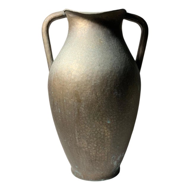 A Large Italian Egidio Casagrande Hammered Brass Garden Urn Vase / Aldo Tura For Sale