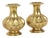 Brass Vases with Geometric Design, Set of 2 For Sale