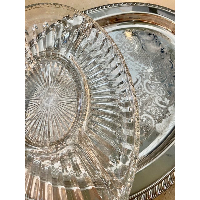 1960s English Silver & Glass Platter For Sale - Image 5 of 6