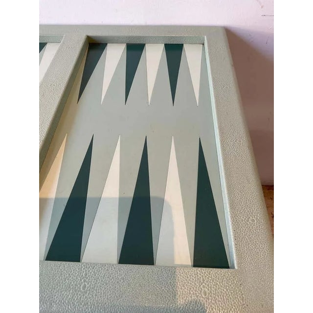 Early 21st Century Isabel Mitchell Green Leather Backgammon Board For Sale - Image 5 of 9