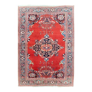 19th Century Antique Persian Serapi Rug - 7'8" x 11'1" For Sale