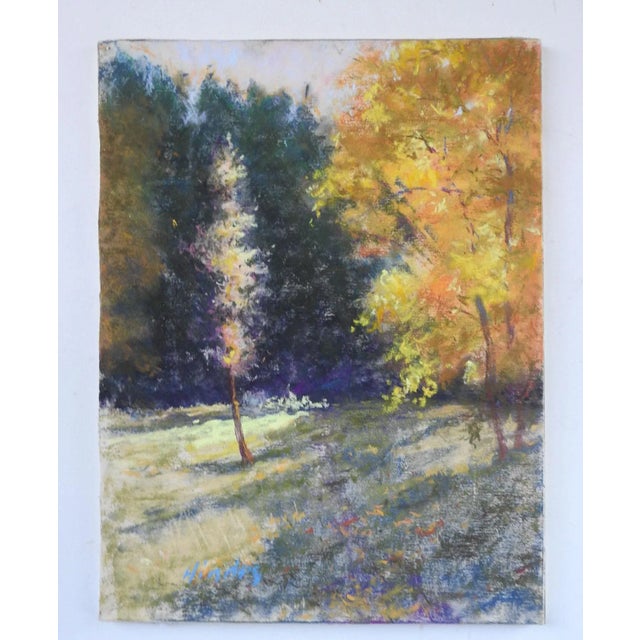 Rustic European Impressionist Janice Hindes Pastel Landscape Painting For Sale - Image 3 of 4