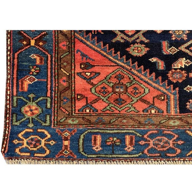 Authentic Hand Knotted Antique Hamidoun Wool Area Rug 6.3 X 3.10 Ft For Sale - Image 9 of 11