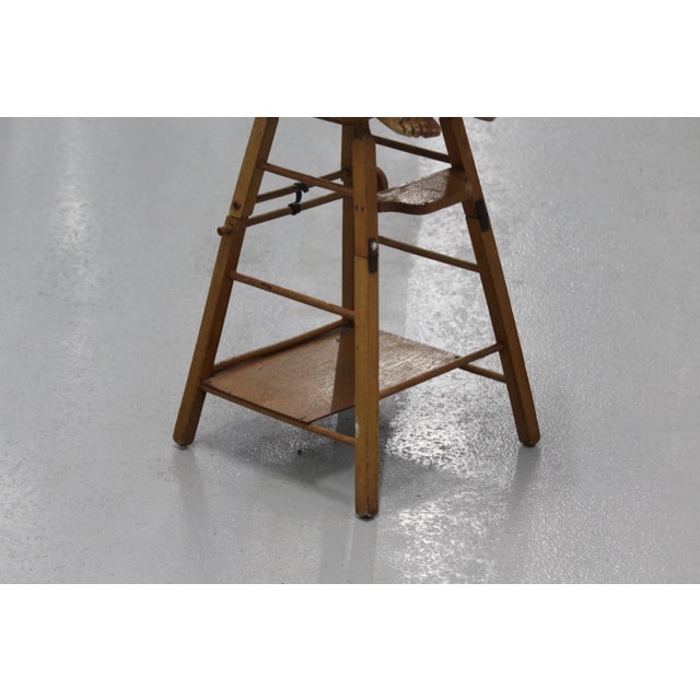 Vintage doll high chair Baby doll highchair Folding high chair Small vintage wood high chair Kids bedroom decor Children...