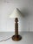 Brown French Brutalist Wood Turned Table Lamp by Charles Dudouyt, 1940s For Sale - Image 8 of 13