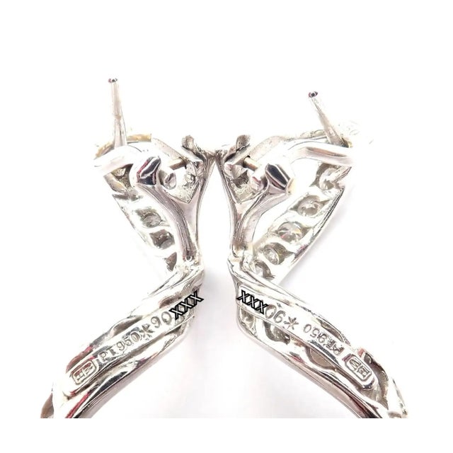 Mid 20th Century Harry Winston Diamond Twisted Long Hanging Drop Platinum Earrings, A Pair For Sale - Image 12 of 14